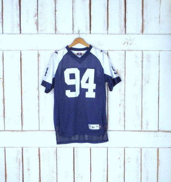 Blue/white Nylon Mesh NFL Football Jersey/94 Banchard Jersey