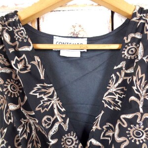 90s vintage black/tan floral grunge maxi dress/Contempo Casuals/sleeveless floral dress