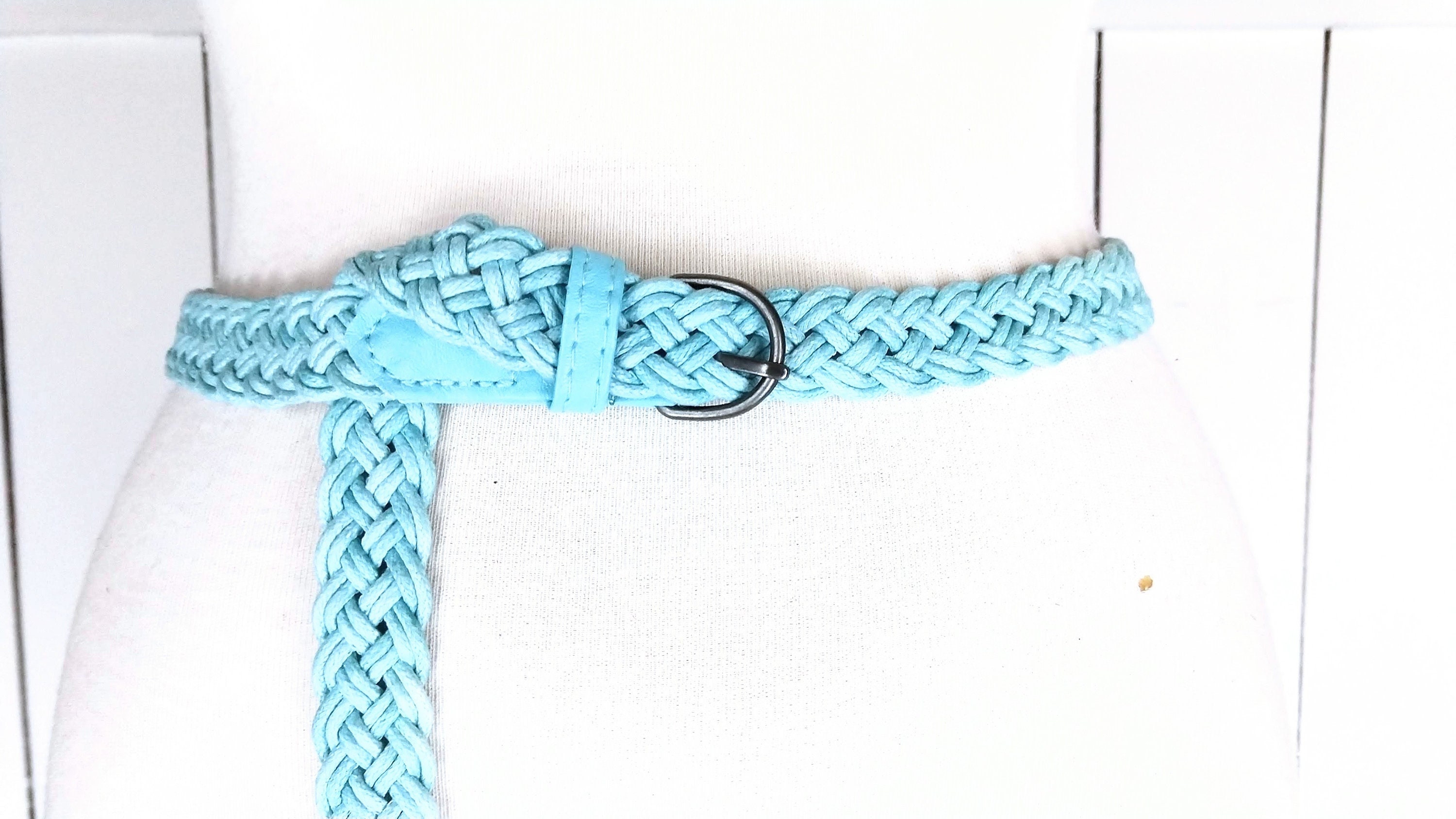 Vintage Blue Braided Rope Chord Belt - Etsy