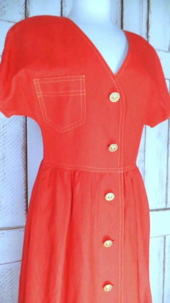 Vintage Tom and Linda Platt orange/red short sleev