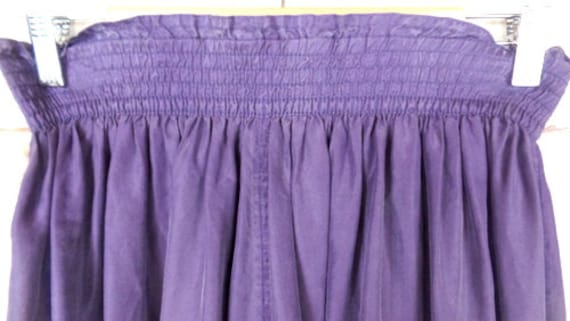 Vintage Liz Wear purple silk stretch waist midi s… - image 4