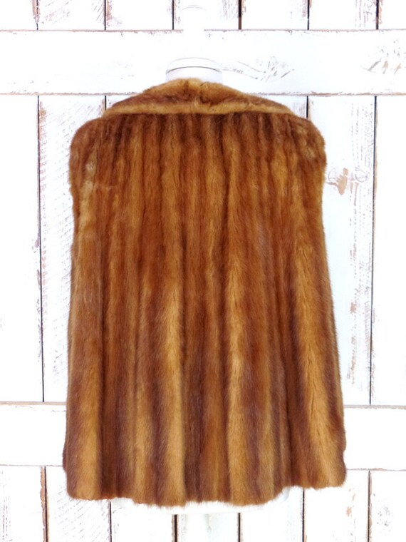 Vintage mink/muskrat fur stole wrap/40s/50s brown… - image 4