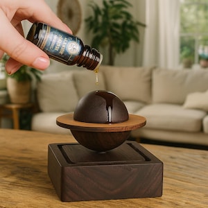 Planet-Shaped Wooden Essential Oil Diffuser – Natural Aroma Diffuser for Home, Office, Car, Yoga, Spa & Gift Ideas