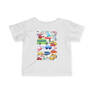 Koszulka dla niemowląt Baby Car Infant - śliczna koszulka z nadrukiem pojazdu dla niemowląt, modna dziecięca koszulka z grafiką, prezent na baby shower, strój dla noworodka, odzież dla niemowląt,