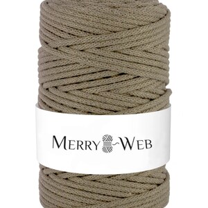 MerryWeb Corda in Cotone Caffè 5mm, 100 metri – Corda intrecciata in cotone, cotone riciclato