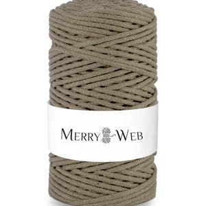MerryWeb Corda in Cotone Caffè 3mm, 100 metri – Corda intrecciata in cotone, cotone riciclato