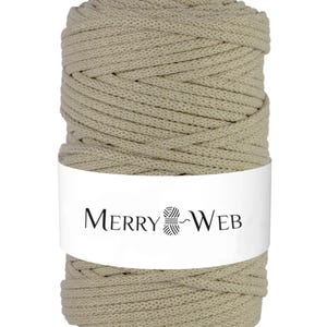 MerryWeb Corda in Cotone Beige 5mm, 100 metri – Corda intrecciata in cotone, cotone riciclato