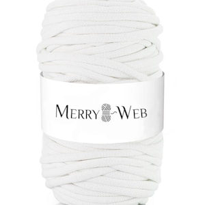 MerryWeb Corda in Cotone Bianca 9mm, 100 metri – Corda intrecciata in cotone, cotone riciclato