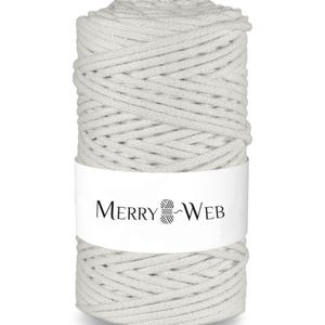 MerryWeb Corda in Cotone Bianca 3mm, 100 metri – Corda intrecciata in cotone, cotone riciclato