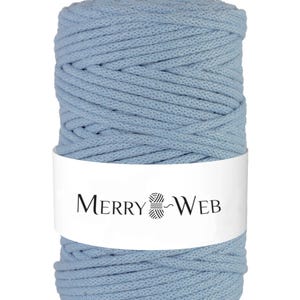 MerryWeb Corda in Cotone Blu 5mm, 100 metri – Corda intrecciata in cotone, cotone riciclato