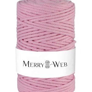 MerryWeb Corda in Cotone Rosa 5mm, 100 metri – Corda intrecciata in cotone, cotone riciclato