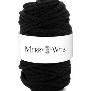 MerryWeb Corda in Cotone Nera 9mm, 100 metri – Corda intrecciata in cotone, cotone riciclato