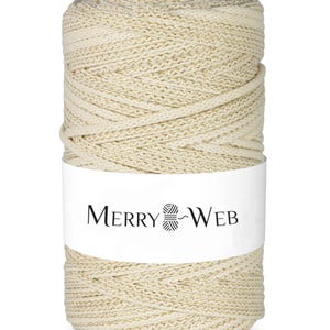 MerryWeb Corda in Cotone Naturale Dorato 5mm, 100 metri – Corda intrecciata in cotone, cotone riciclato