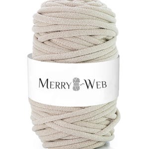 MerryWeb Corda in Cotone Beige 9mm, 100 metri – Corda intrecciata in cotone, cotone riciclato