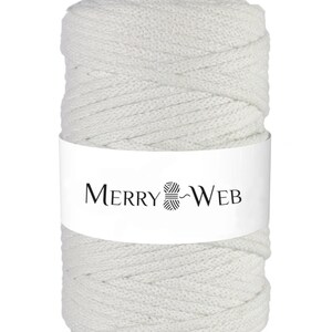 MerryWeb Corda in Cotone Bianca 5mm, 100 metri – Corda intrecciata in cotone, cotone riciclato
