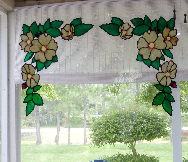 Corner flower window clings-dogwood image 4