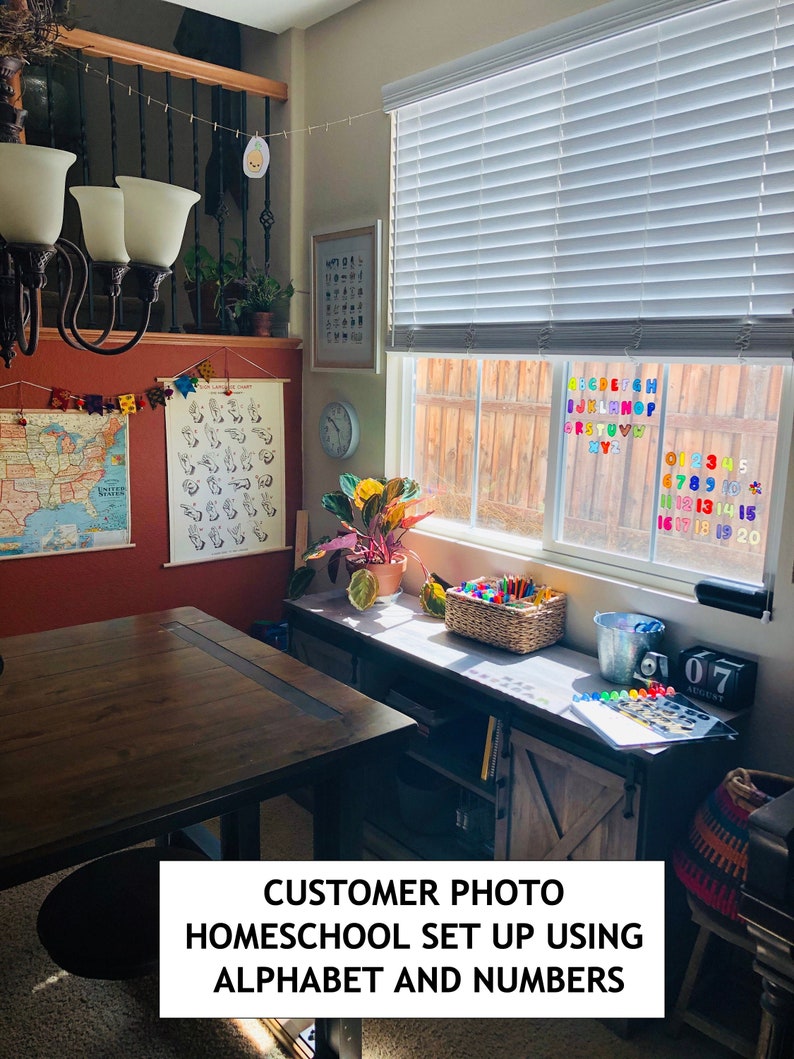 Number Window Clings in Jewel Colors Etsy