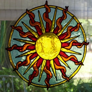 Yellow sun mandala window cling