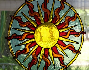 Yellow sun mandala window cling