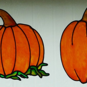 2 Pumpkins window cling, sun catcher