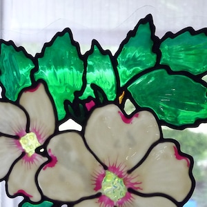 Corner flower window clings-dogwood image 1