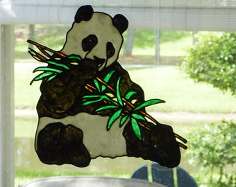 Panda and bamboo window cling