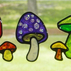 Mushroom set window cling, sun catcher