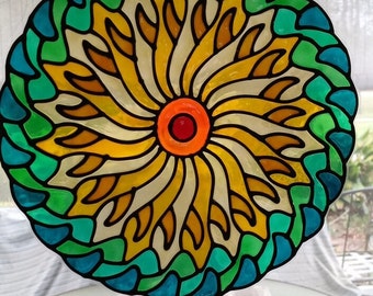 Tufted pillow mandala window cling