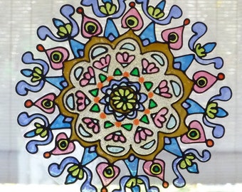 Pastel Wimsey  mandala window cling