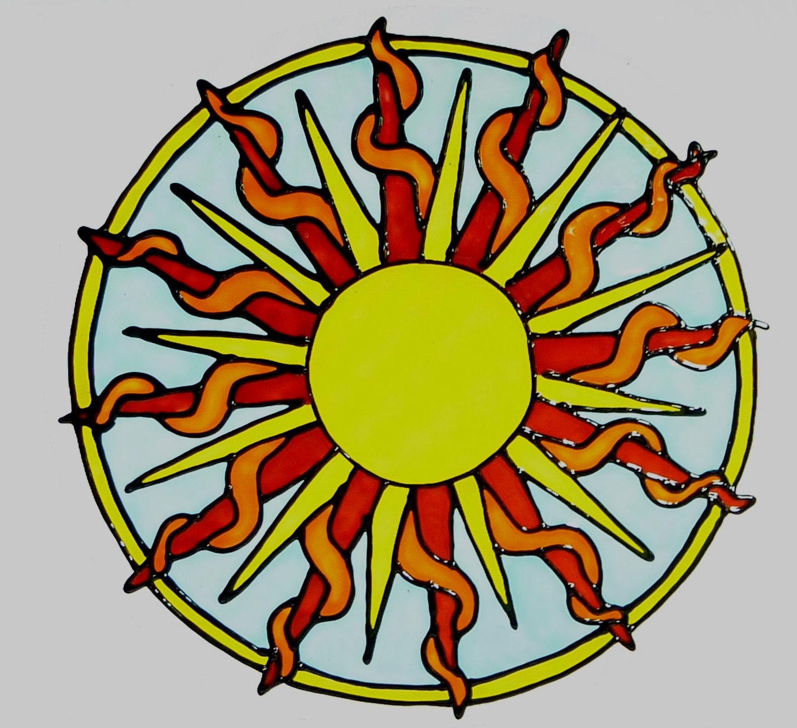 Yellow Sun Mandala Window Cling Etsy