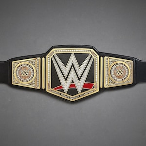 Black World Heavyweight Championship Replica Belt: Real Leather Strap, 4MM Metal Plates
