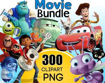 Movie Bundle PNG Clipart, Incredibles Up PNG, Toy Story Clipart, Coco Cars Alice in Wonderland inside out Clipart, Nemo png, best collection
