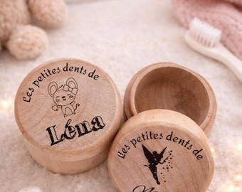 Personalized wooden baby tooth box