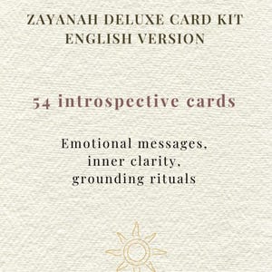 Cartes Zayanah Deluxe Version en anglais – 54 cartes introspectives (PDF + PNG via Google Drive) | Jeu à imprimer pour rituels