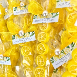 Bomboniere di nozze con caramelle al limone - Bomboniere per feste estive italiane a tema Amalfi, dolciumi personalizzati all'ingrosso, regalo di ringraziamento personalizzato, regalo per addio al nubilato