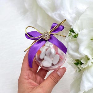 Wedding Almond Candy Favors in a Mica Sphere Decorated With Colorful ...