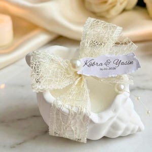 Velas de concha marina personalizadas, regalos de boda costeros, regalos de despedida de soltera, decoración para fiestas en la playa.