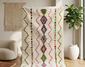 Boho ullmatta - Marockansk handgjord abstrakt matta