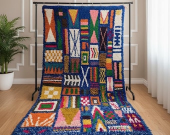 Blå Berbermatta – Anpassad marockansk ullmatta