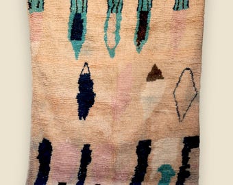 Handmade Berber Rug: Moroccan Beni Ourain Style, Natural Wool