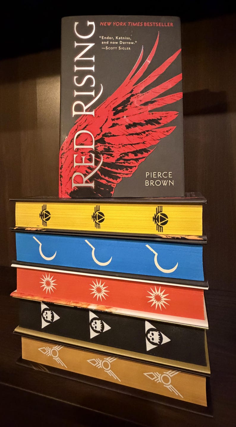 Red Rising Sprayed Edges Red Rising Saga - Airbrush Sprayed and Stenciled Edges - Etsy