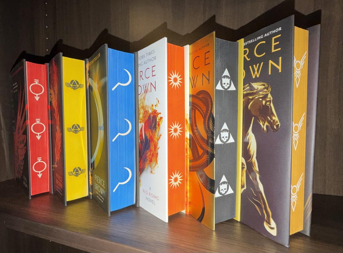 Red Rising Saga - Airbrush Sprayed and Stenciled Edges - Etsy