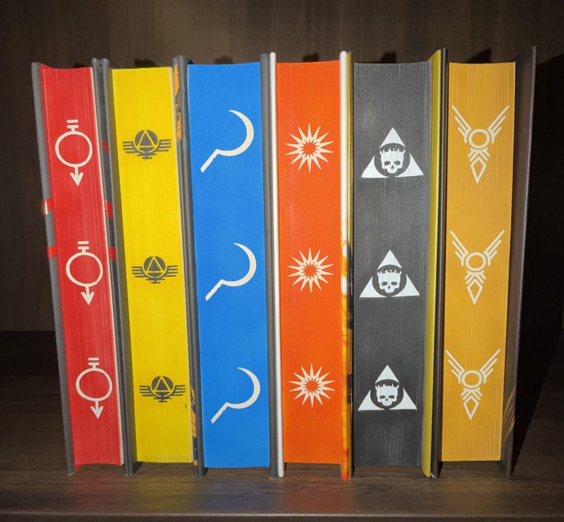 Red Rising Saga - Airbrush Sprayed and Stenciled Edges - Etsy