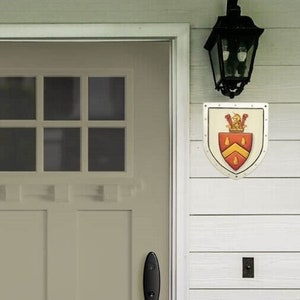 Metal house plaques, door shields w. family crest Coat of Arms painting image 1