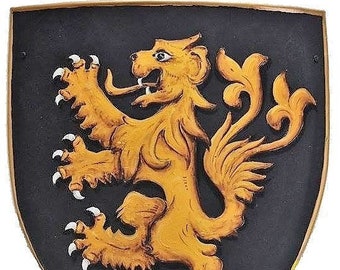 Knights templar shield - crusader shield- heater shield Lion Rampant