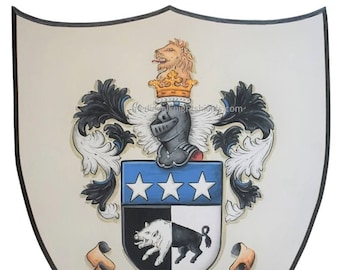 Family Crest Coat of Arms Wall Plaque 12 x 14-inch family crest wall plaque