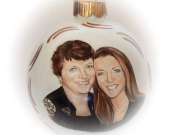 Custom portrait painting ornament - double portrait from photo