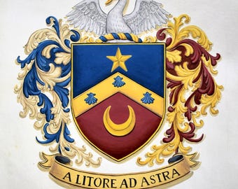 Unique Family Crest - Coat of Arms Painting on Canvas