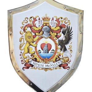 family crest knight shield painting after AI-generated image