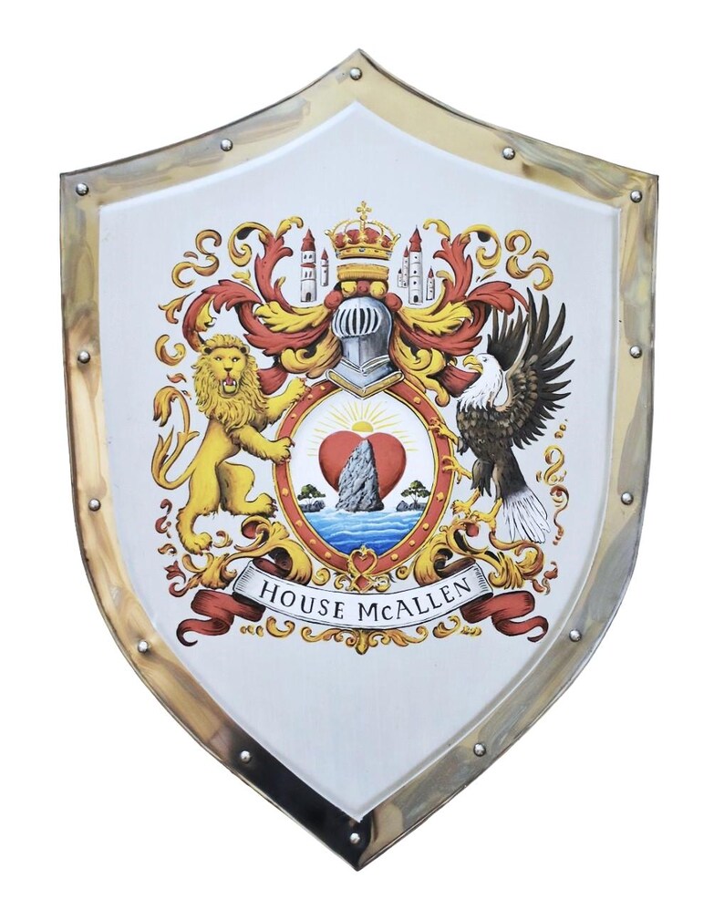 family crest knight shield painting after AI-generated image